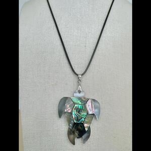 Handcrafted Abalone Shell Turtle Pendant Necklace